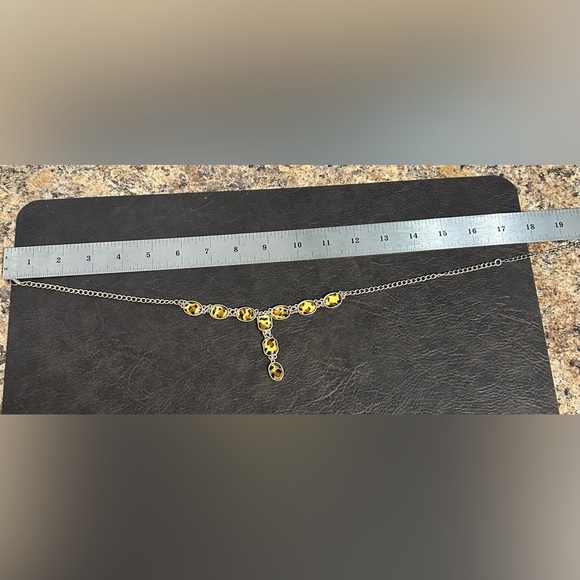 Leopard Print Stones Necklace Fashion Jewelry With Added Ext Chain Unbranded - Picture 5 of 7